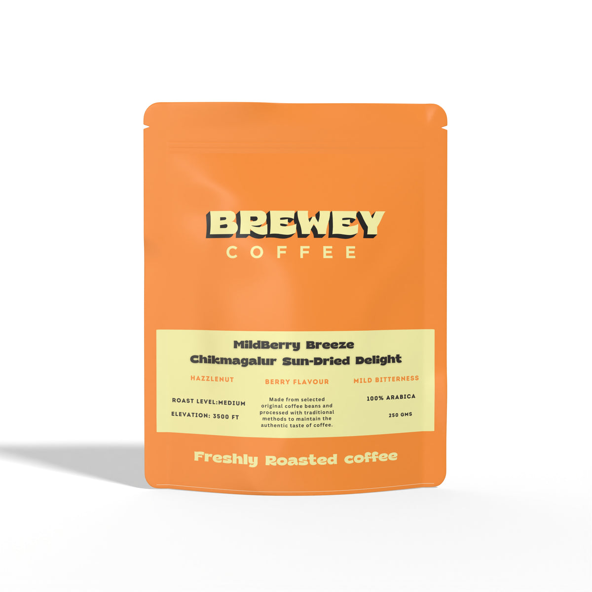 Midberry Breeze Whole Beans - Chikmagalur Sun-Dried Hazelnut Berry Flavor, Mild Bitterness, 100% Arabica, Freshly Medium Roasted Coffee