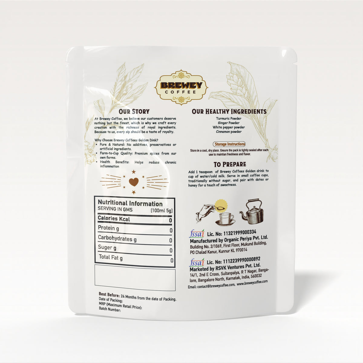 Brewey Coffee Turmeric Golden Drink