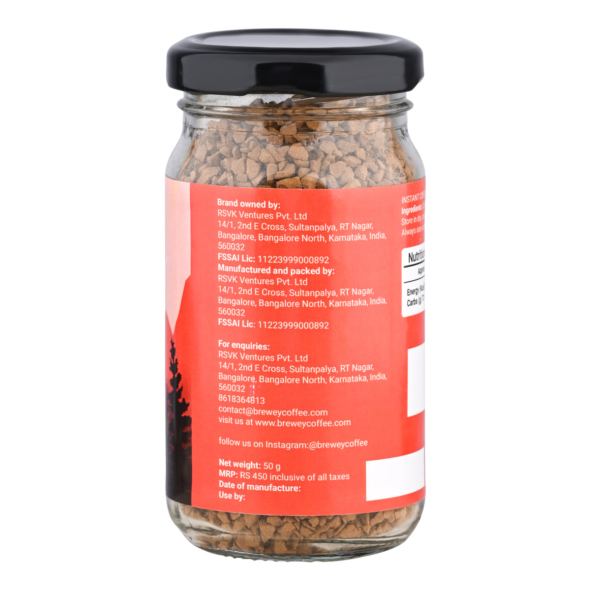 Instant Coffee-Hazelnut  Arabica-50 Grams