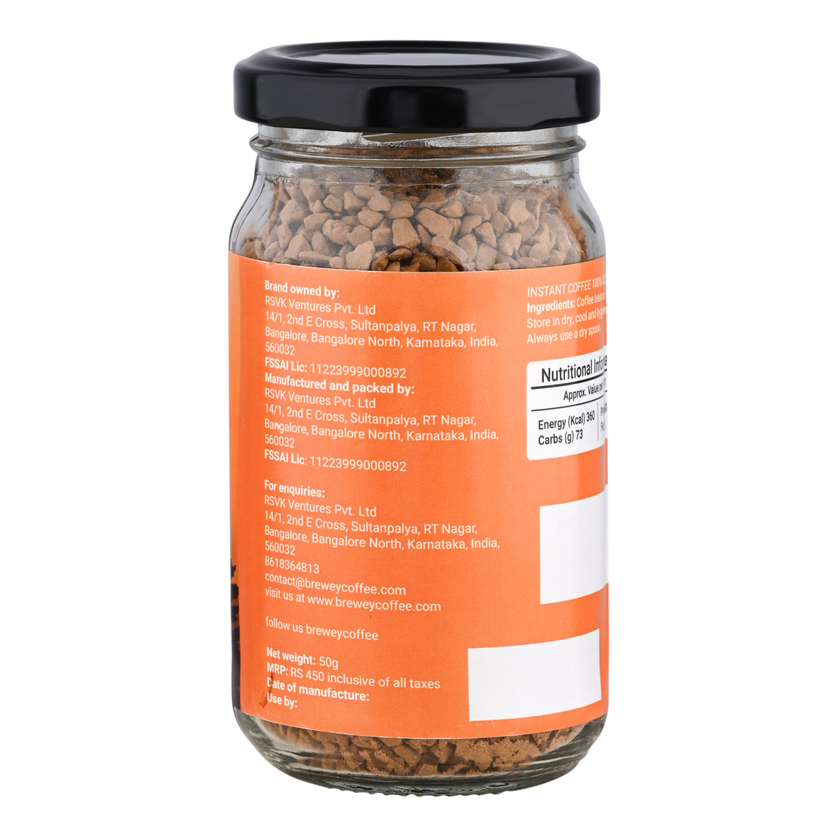 Instant Coffee-Choco Orange Freeze Dried Arabica-50 Grams